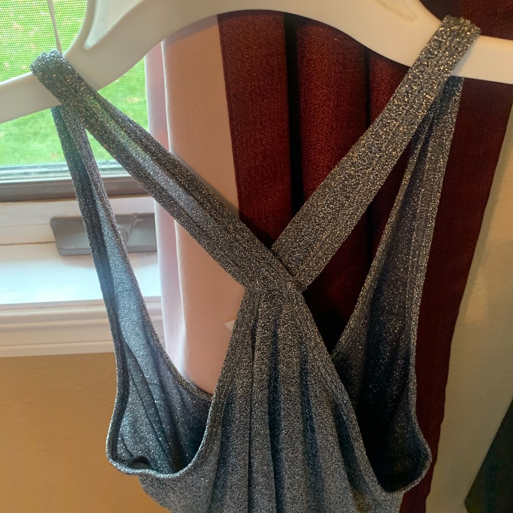 Black tank top w/ silver sparkles